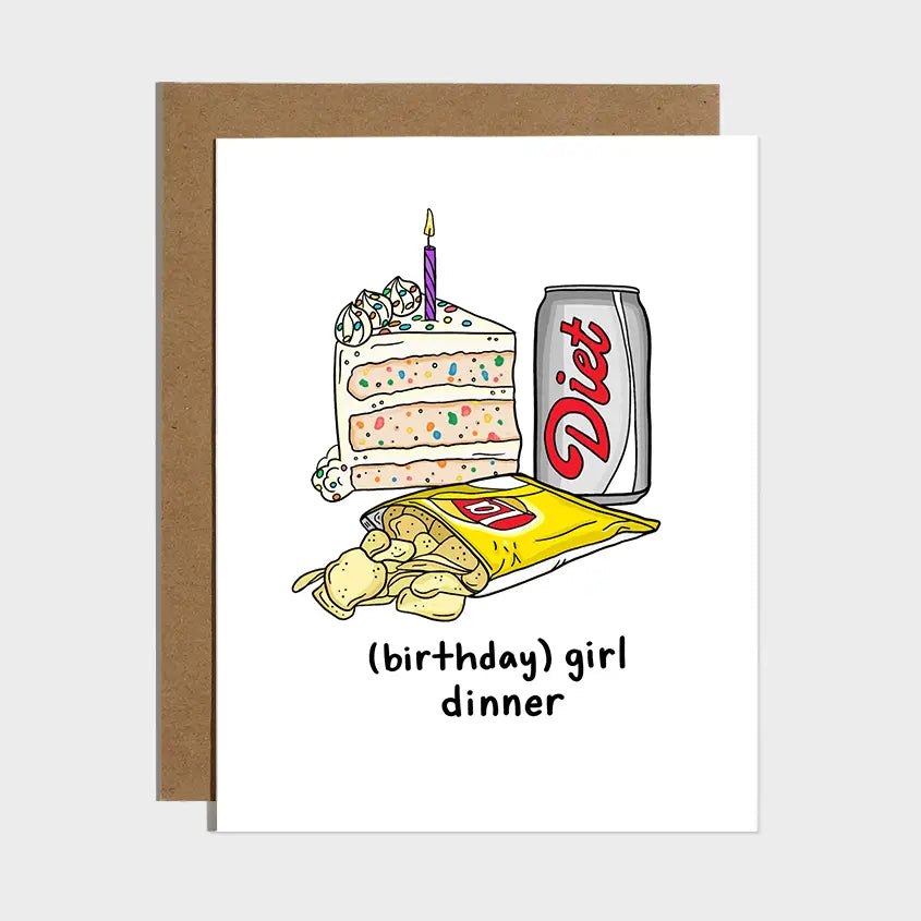 Birthday Girl Dinner Birthday Card