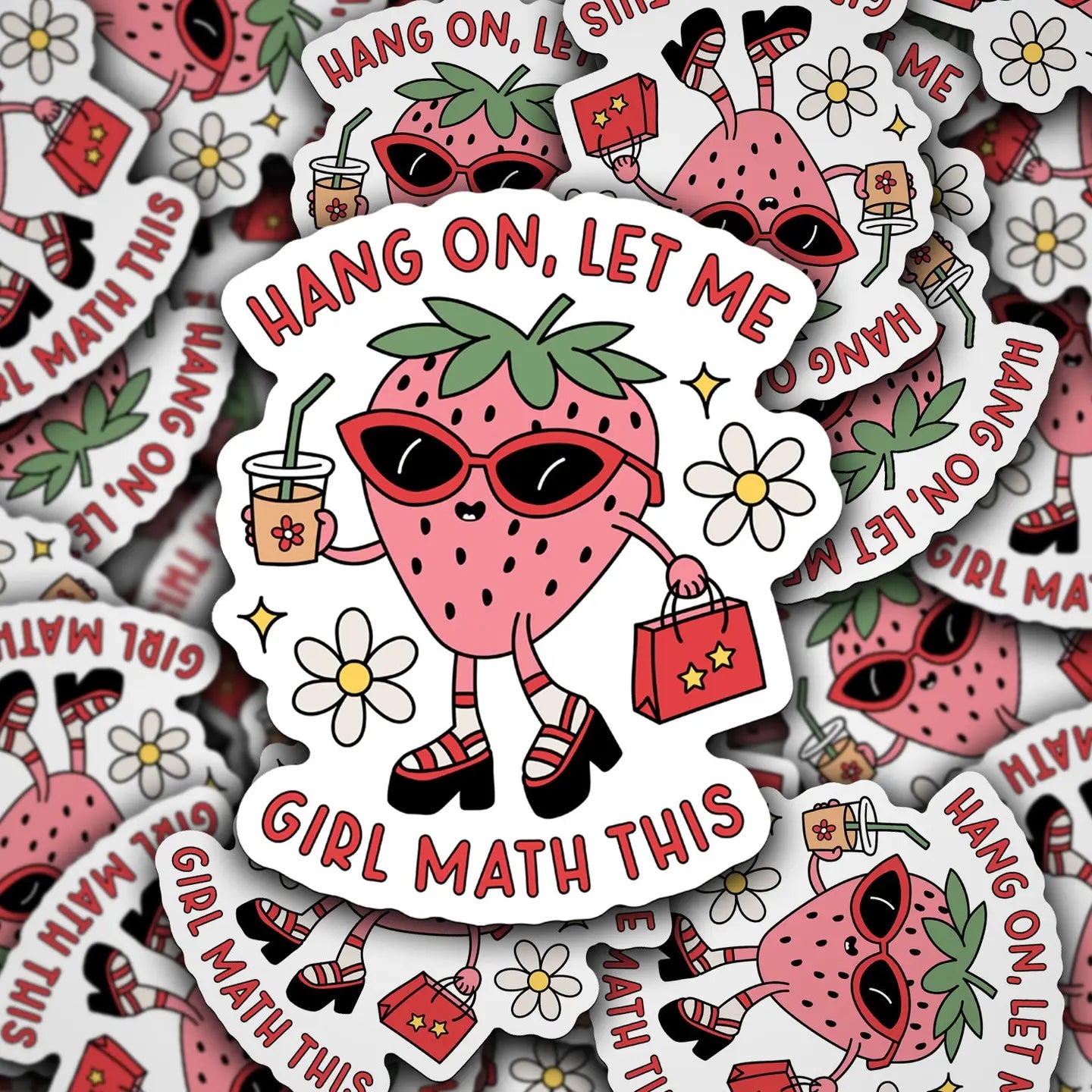 Girl Math Strawberry Sticker