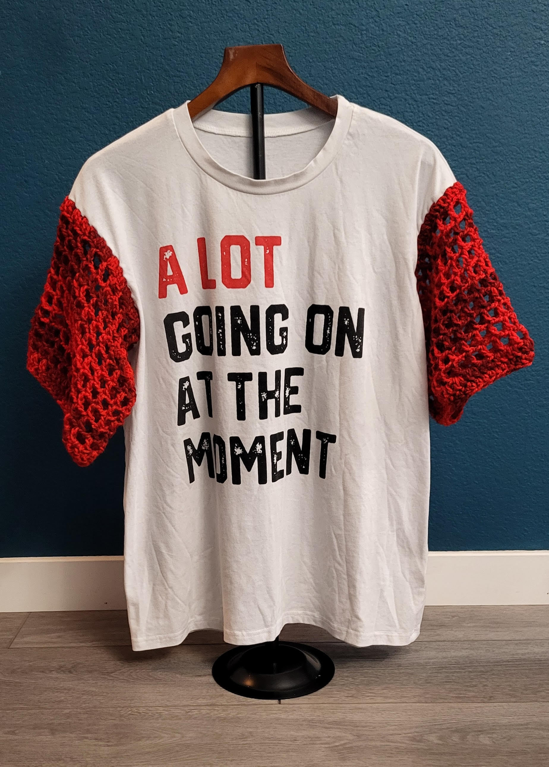 A Lot Going On At The Moment Crochet Sleeve Tee